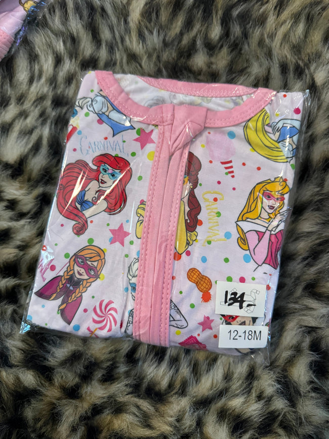 134 .CARNIVAL PRINCESS DREAMLAND LONG SLEEVE SLEEPER - Bamboo - 12/18M