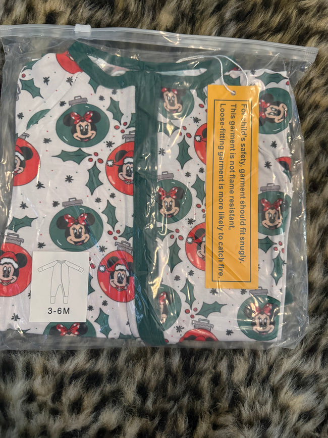 Mouse Ornaments - Dreamland Long Sleeve Sleeper - Bamboo - Ready to Ship Christmas