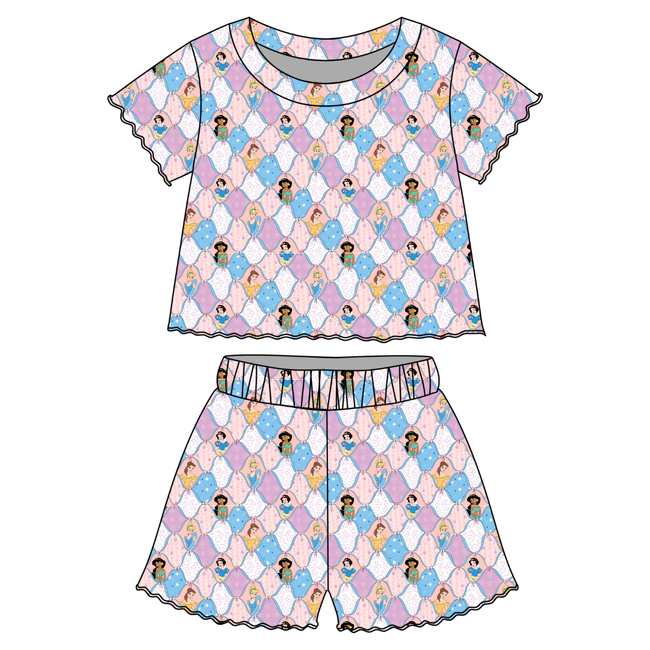 Princess Dreams - Orchid Ruffle Short Sleeve Short Set Bamboo - PRE ORDER