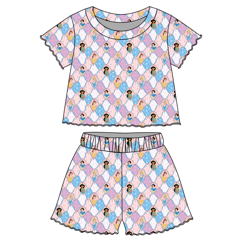 Princess Dreams - Orchid Ruffle Short Sleeve Short Set Bamboo - PRE ORDER