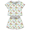 Mermaid Dreams - Orchid Ruffle Short Sleeve Short Set Bamboo - PRE ORDER
