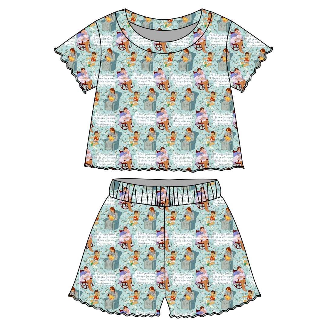 Forever - Orchid Ruffle Short Sleeve Short Set Bamboo - PRE ORDER