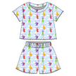 Big Hug - Orchid Ruffle Short Sleeve Short Set Bamboo - PRE ORDER