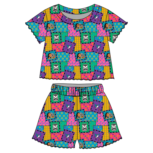 Wind Color - Orchid Ruffle Short Sleeve Short Set Bamboo - PRE ORDER