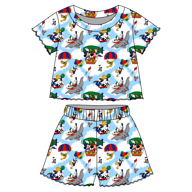 Blimp - Orchid Ruffle Short Sleeve Short Set Bamboo - PRE ORDER