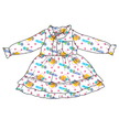 Party Girl Vintage Sheet - Emerald Bamboo Long Sleeve Lounge Dress - PRE ORDER