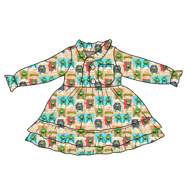 Turtle Dreams - Emerald Bamboo Long Sleeve Lounge Dress - PRE ORDER