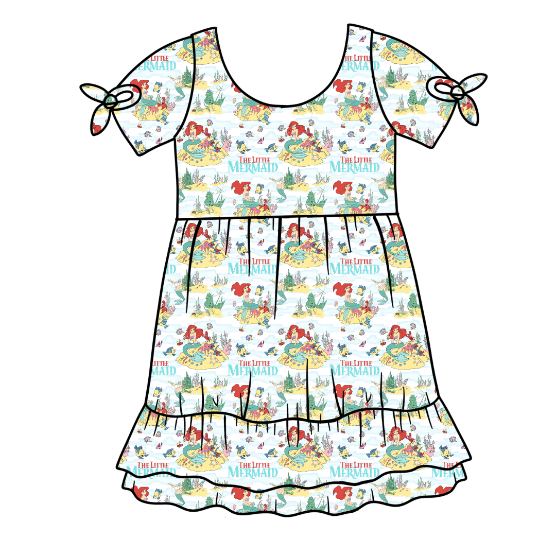 Mermaid Dreams Serenity Short Sleeve Lounge Dress - PRE ORDER