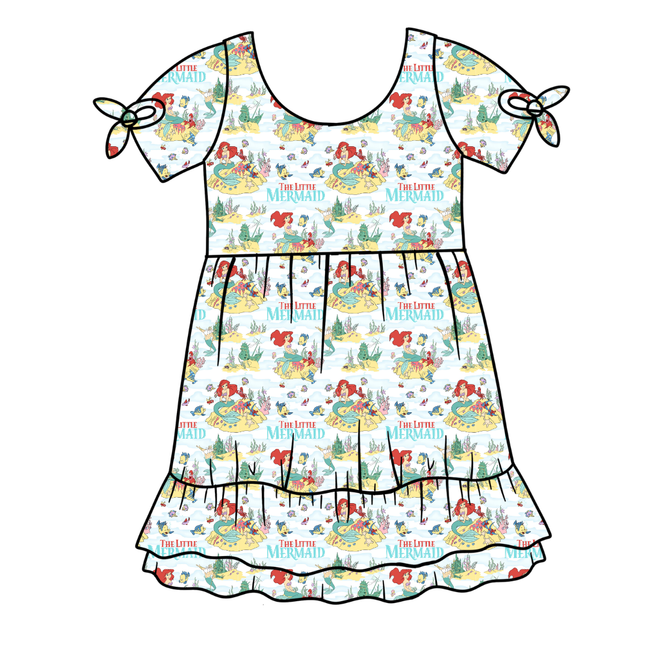 Mermaid Dreams Serenity Short Sleeve Lounge Dress - PRE ORDER