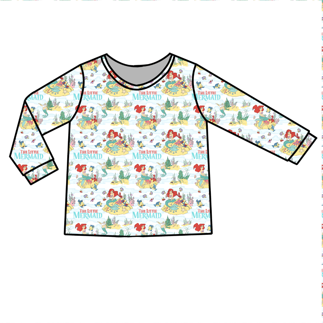 Mermaid Dreams - Ruby Long Sleeve Bamboo Shirt - Pre Order