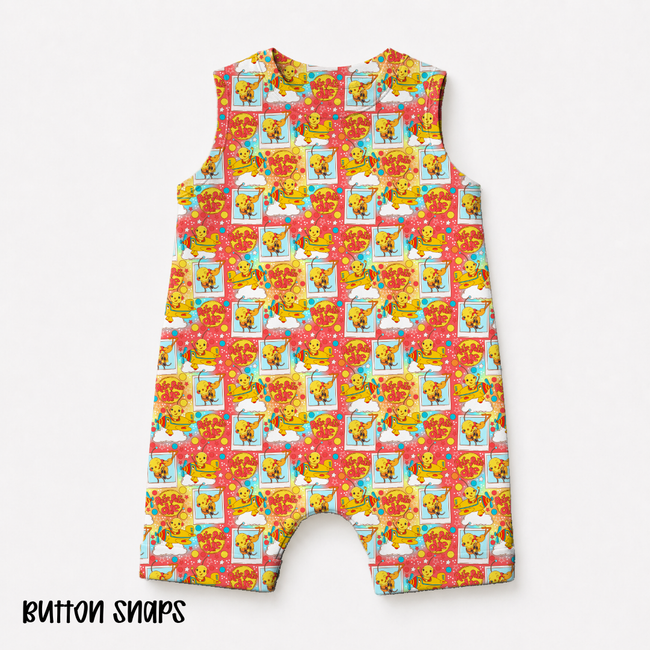 Retro Robot Adventures Coop Tank Romper Knit - PRE ORDER