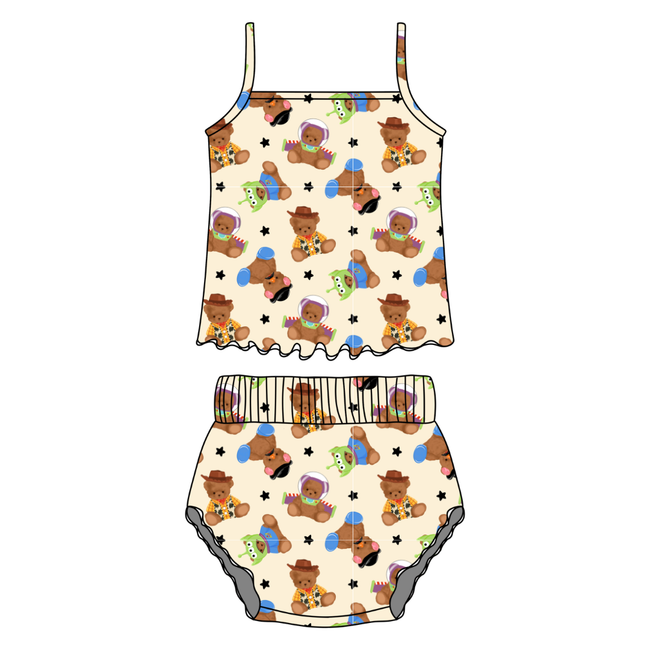 Toy Box Besties Harmony Ruffle Tank Bummie Set - Knit - Pre Order