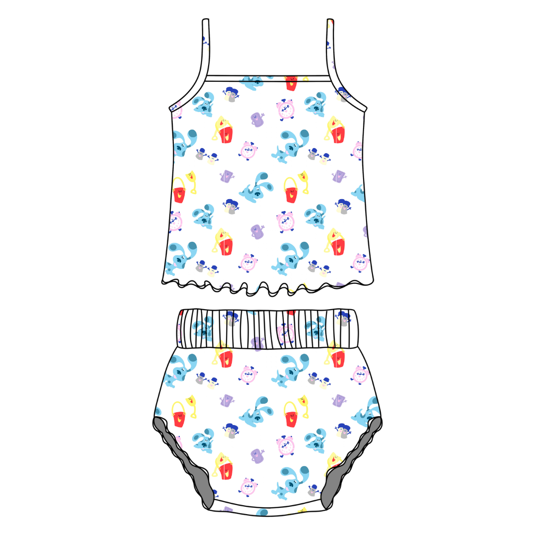 Clue Harmony Ruffle Tank Bummie Set - Knit - Pre Order