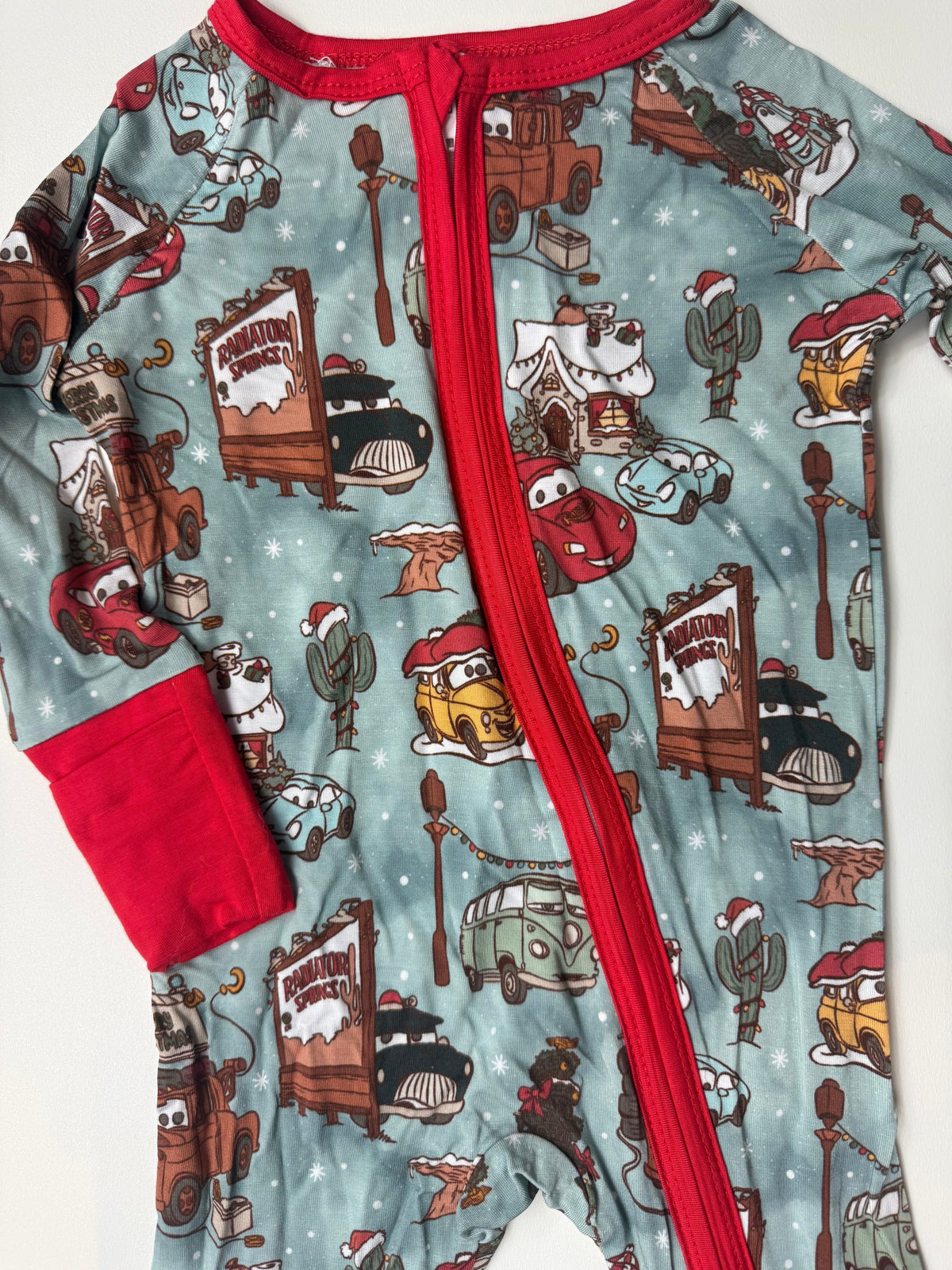 XMAS CARS - DREAMLAND LONG SLEEVE SLEEPER - BAMBOO