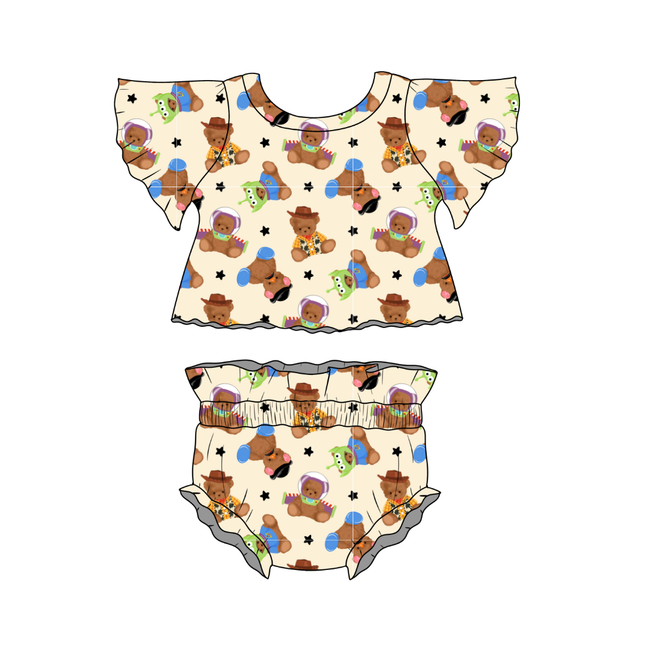 Toy Box Besties Flutter Sleeve Bummie Set - Knit - Pre Order