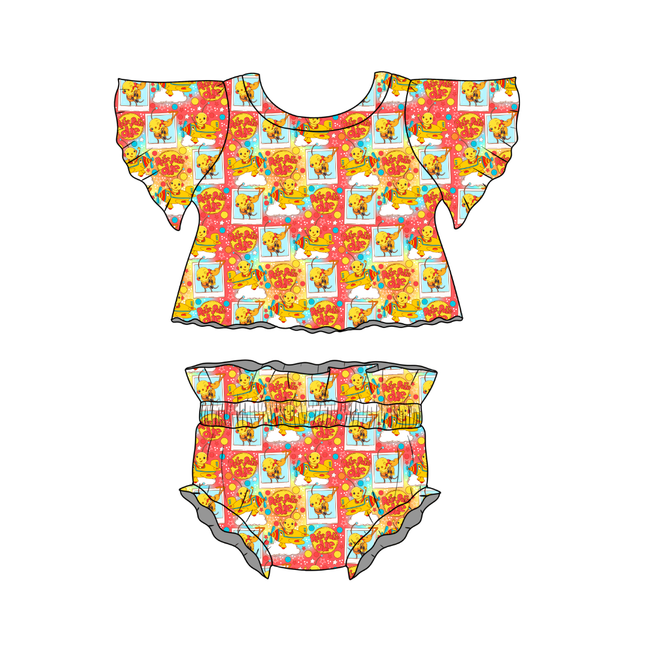 Retro Robot Adventures Flutter Sleeve Bummie Set - Knit - Pre Order