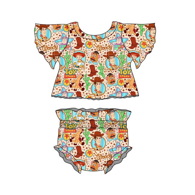 Howdy Partner Flutter Sleeve Bummie Set - Knit - Pre Order