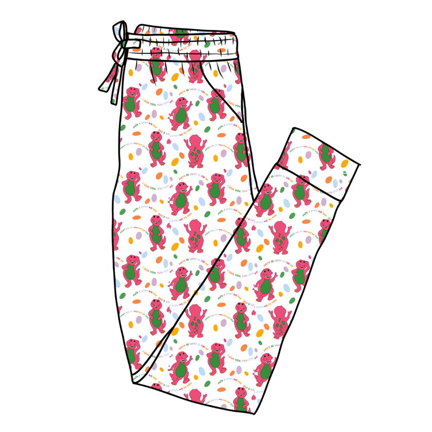 Dino Vintage Sheet - Daze Adult Bamboo Joggers - Pre Order