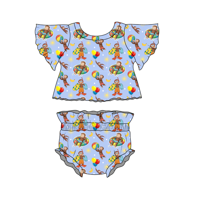 Monkey Around Flutter Sleeve Bummie Set - Knit - Pre Order