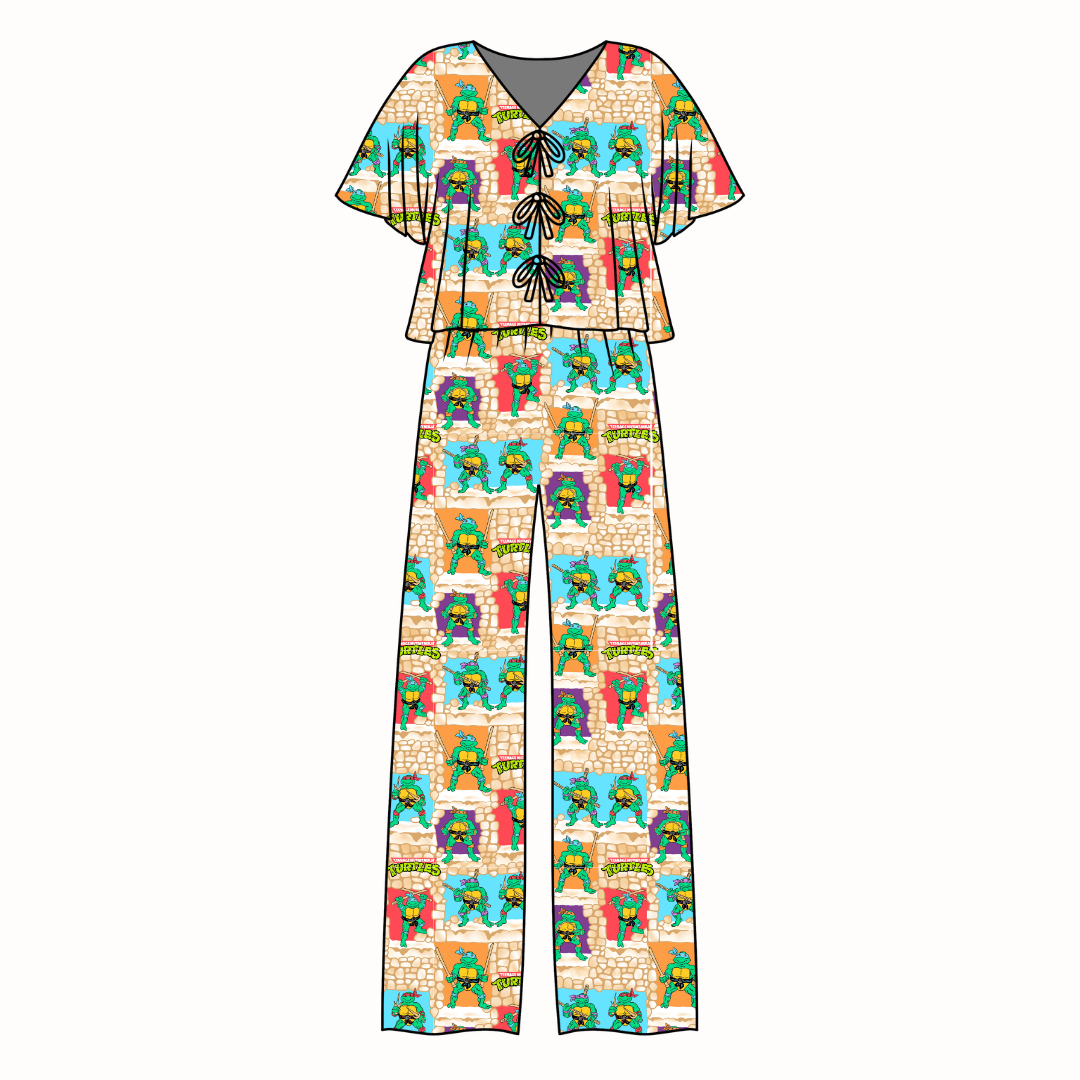 Turtle Dreams - Lollipop Women's Front Tie Set Bamboo - Pre Order