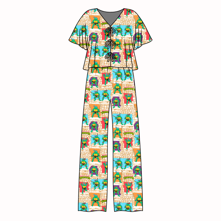 Turtle Dreams - Lollipop Women's Front Tie Set Bamboo - Pre Order