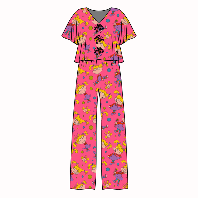 Angelic - Lollipop Women's Front Tie Set Bamboo - Pre Order