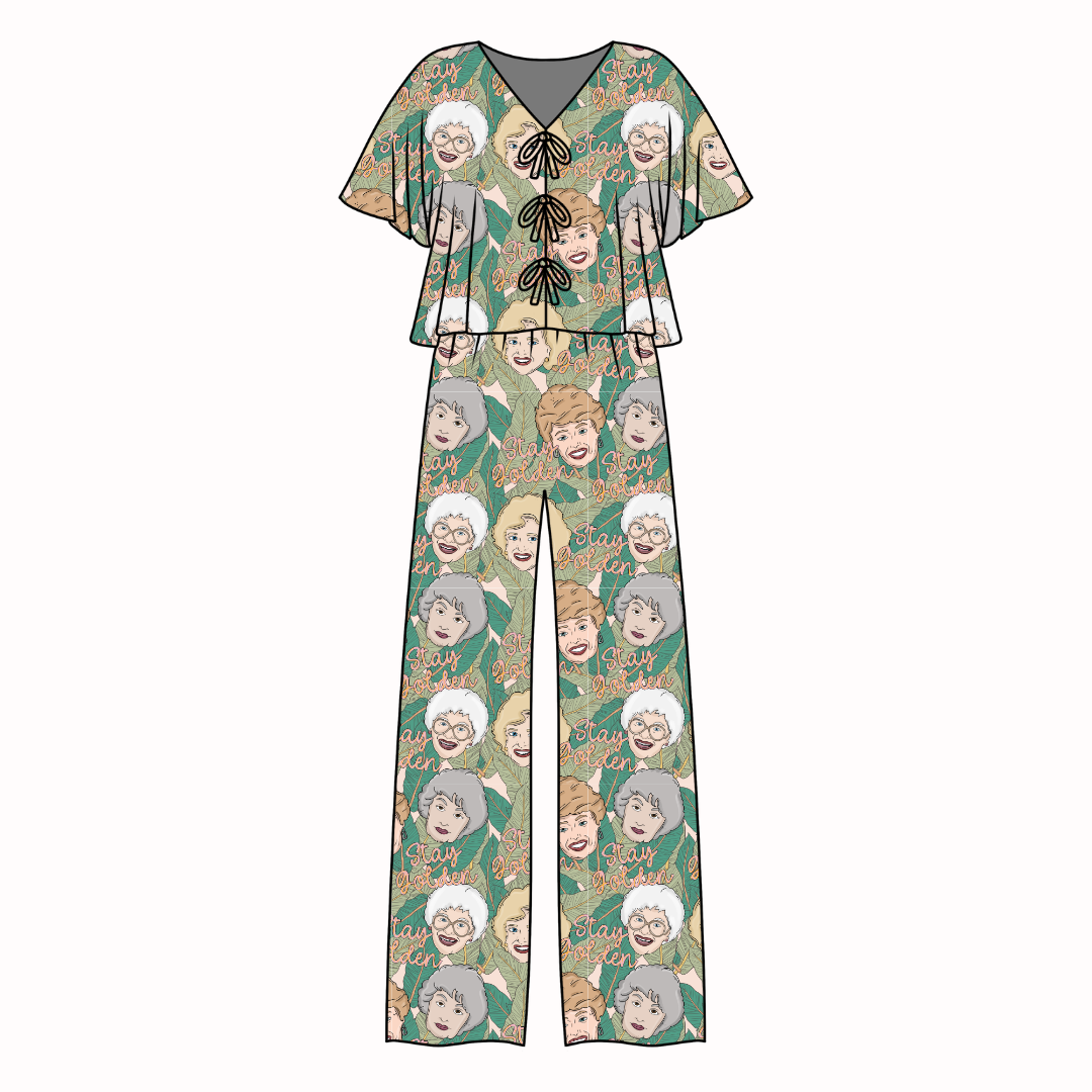 Golden - Lollipop Women's Front Tie Set Bamboo - Pre Order