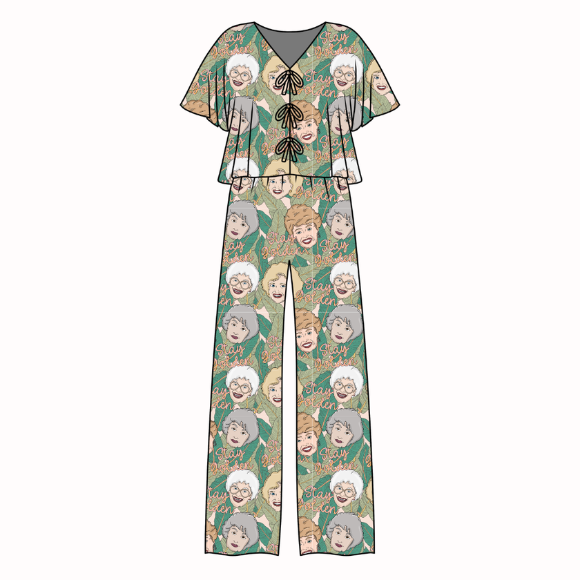 Golden - Lollipop Women's Front Tie Set Bamboo - Pre Order