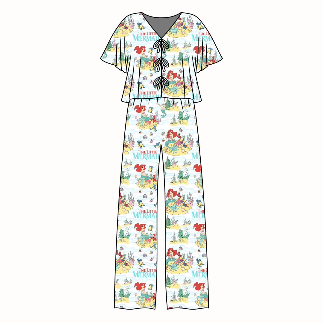 Mermaid Dreams - Lollipop Women's Front Tie Set Bamboo - Pre Order