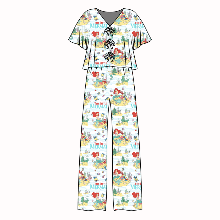 Mermaid Dreams - Lollipop Women's Front Tie Set Bamboo - Pre Order