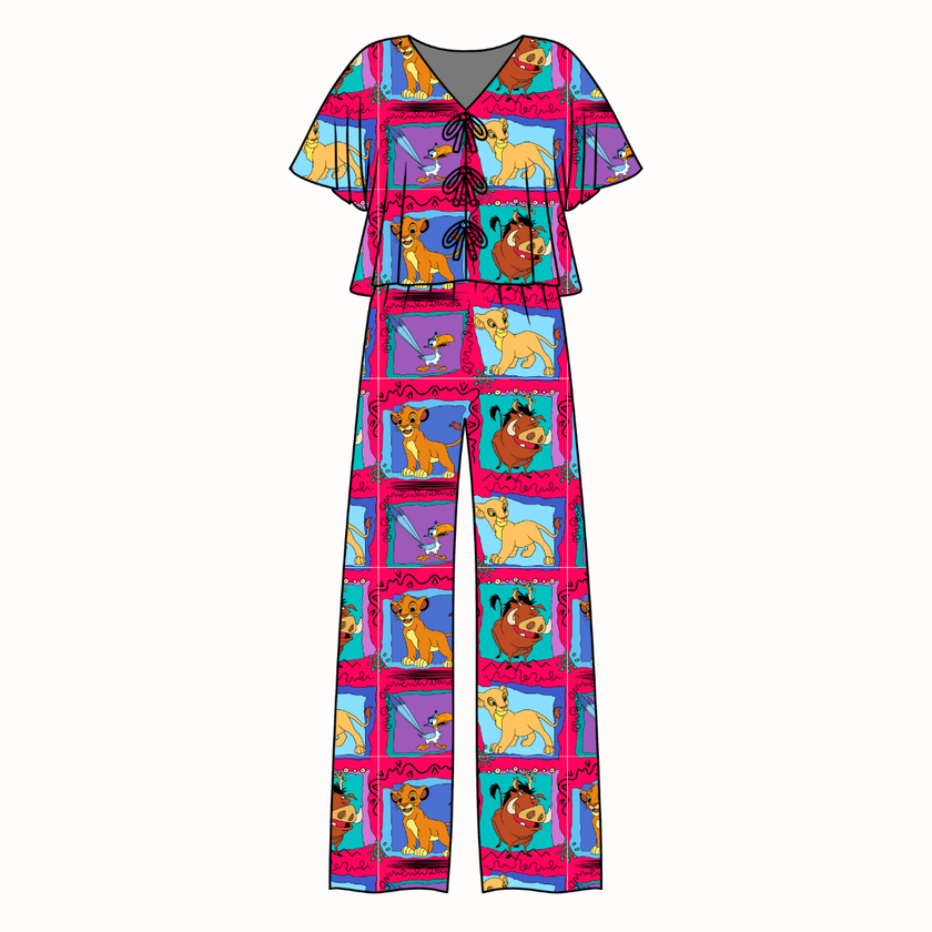 Safari Dreams - Lollipop Women's Front Tie Set Bamboo - Pre Order
