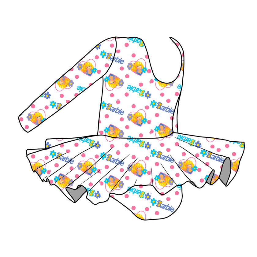 Party Girl Vintage Sheet Darling Long Sleeve Skirted Leo - Knit - Pre Order - Christmas Special