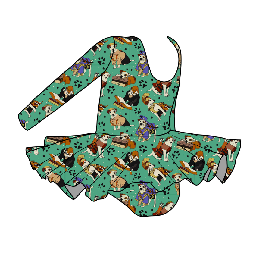Wishbone - Grace Bamboo Long Sleeve Skirted Leotard - PRE ORDER