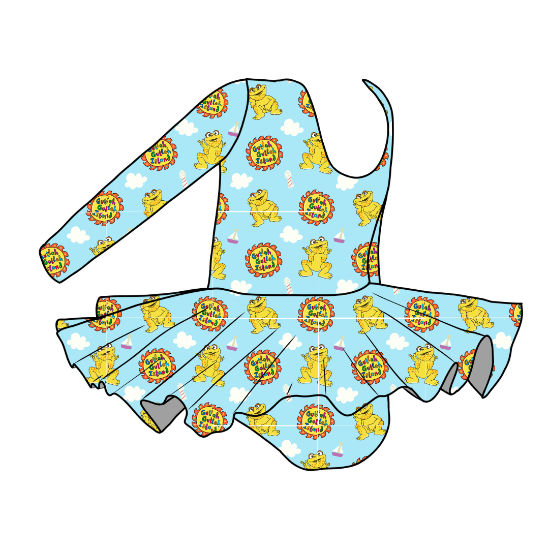 On the Island - Grace Bamboo Long Sleeve Skirted Leotard - PRE ORDER