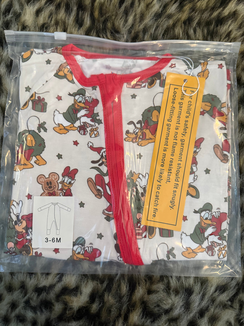 Fab 4 Decorating - Dreamland Long Sleeve Sleeper - Bamboo - Ready to Ship Christmas