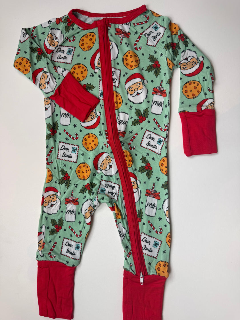 SANTA COOKIES - DREAMLAND LONG SLEEVE SLEEPER - BAMBOO