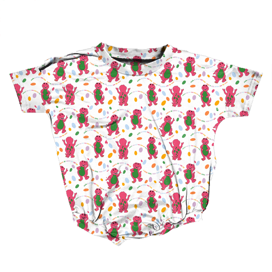 Dino Vintage Sheet - Opal Short Sleeve Bubble Bamboo - PRE ORDER