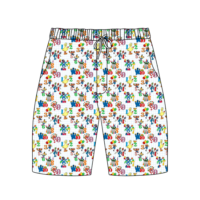 Number Street - Chill Extended Length Adult Pajama Bamboo Shorts - Pre Order