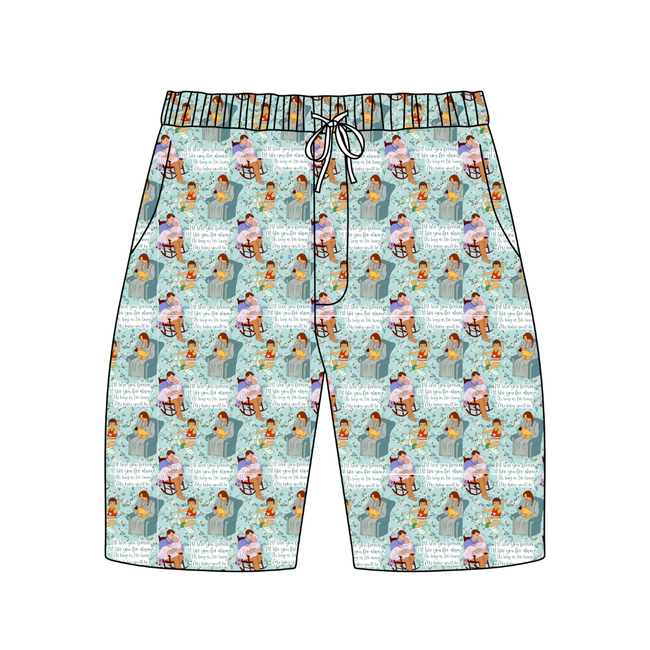 Forever - Chill Extended Length Adult Pajama Bamboo Shorts - Pre Order
