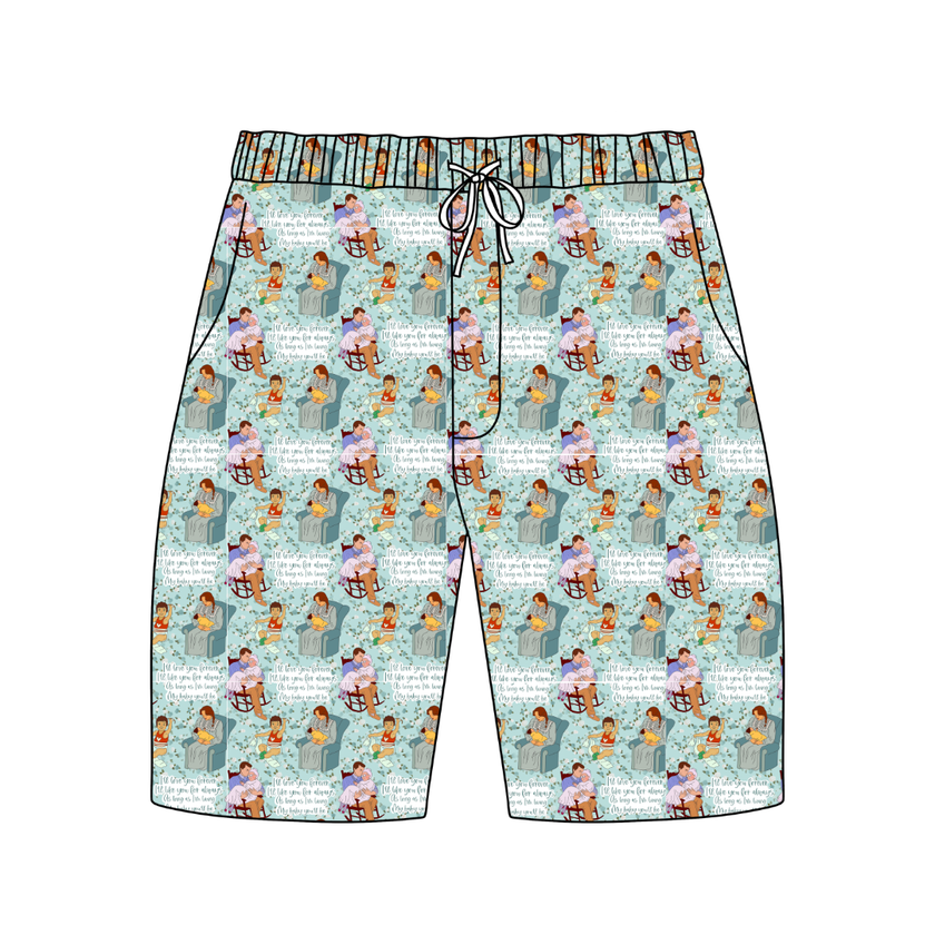 Forever - Chill Extended Length Adult Pajama Bamboo Shorts - Pre Order