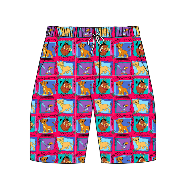 Safari Dreams - Chill Extended Length Adult Pajama Bamboo Shorts - Pre Order