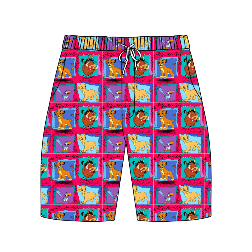 Safari Dreams - Chill Extended Length Adult Pajama Bamboo Shorts - Pre Order