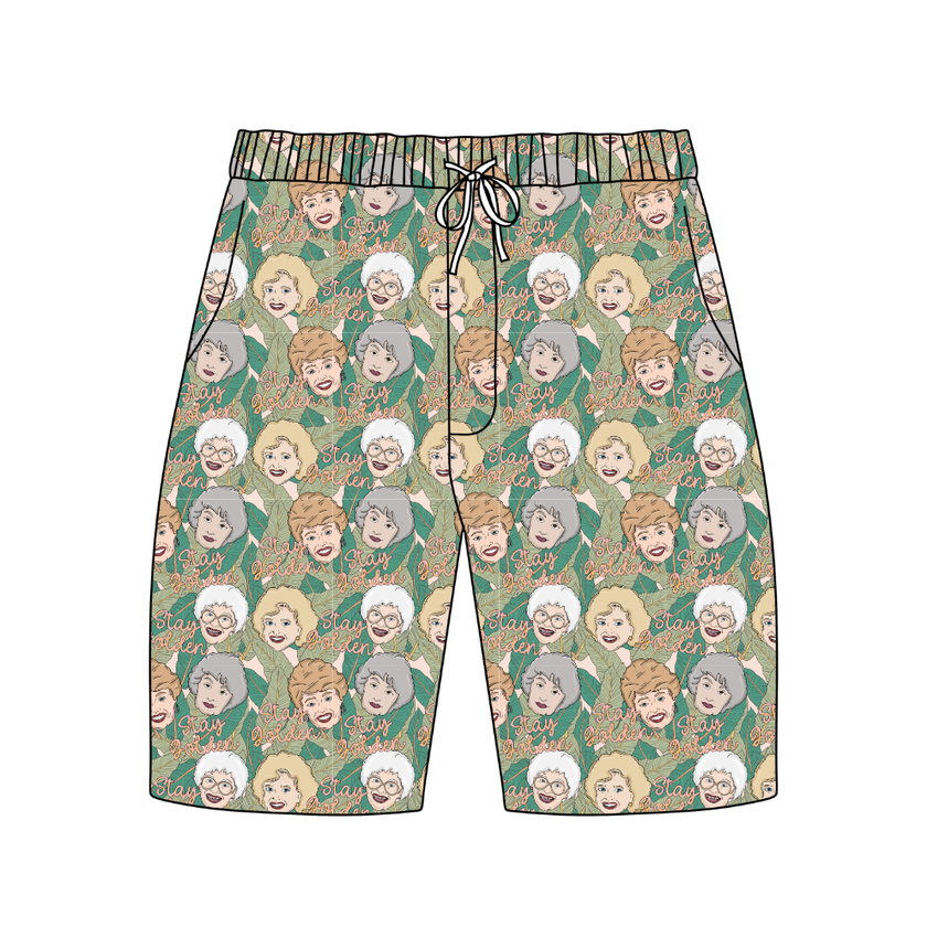 Golden - Chill Extended Length Adult Pajama Bamboo Shorts - Pre Order