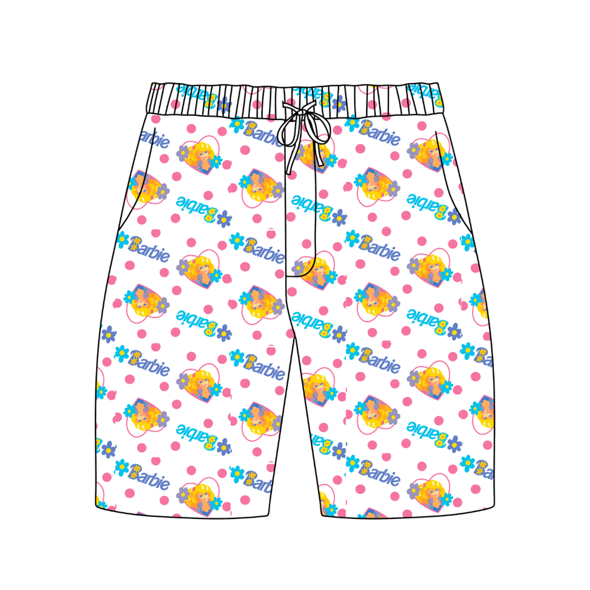 Party Girl Vintage Sheet - Chill Extended Length Adult Pajama Bamboo Shorts - Pre Order