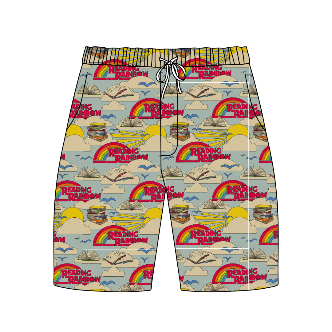 Reading - Chill Extended Length Adult Pajama Bamboo Shorts - Pre Order