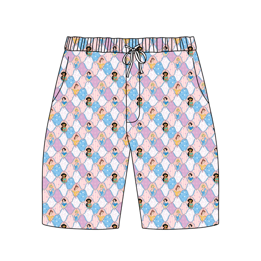 Princess Dreams - Chill Extended Length Adult Pajama Bamboo Shorts - Pre Order