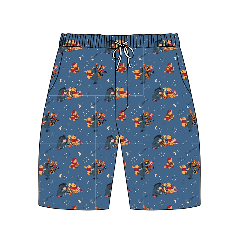 Hunny Dreams - Chill Extended Length Adult Pajama Bamboo Shorts - Pre Order