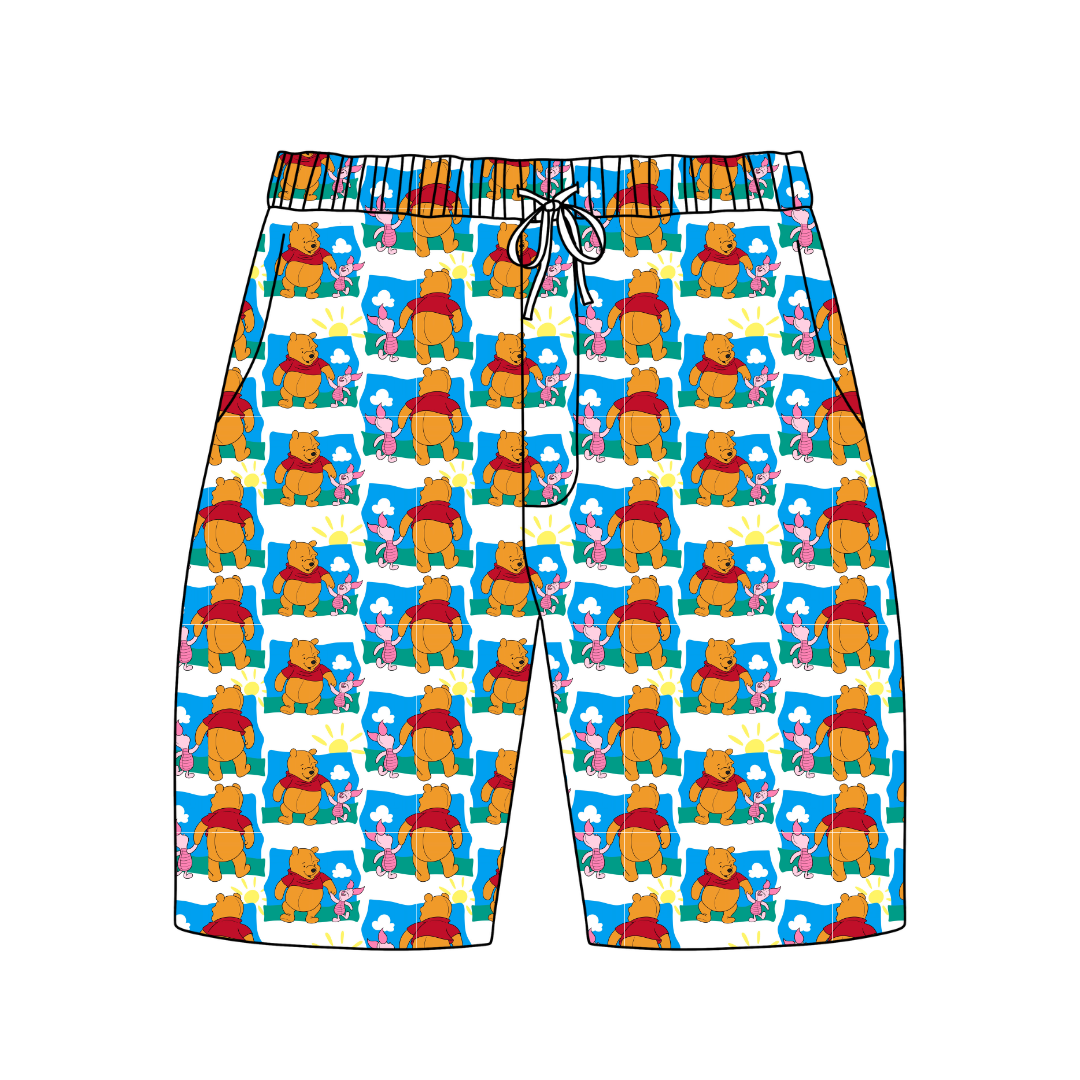 Best Friends  - Chill Extended Length Adult Pajama Bamboo Shorts - Pre Order