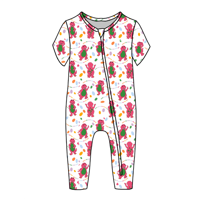 Dino Vintage Sheet - Dandelion Short Sleeve Sleeper Bamboo - PRE ORDER