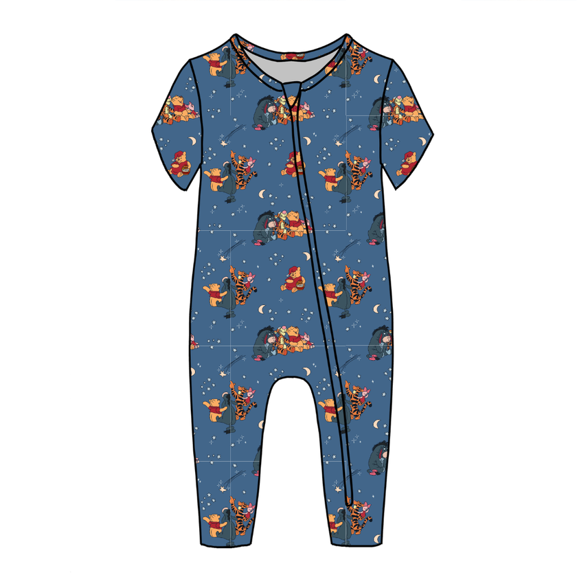 Hunny Dreams - Dandelion Short Sleeve Sleeper Bamboo - PRE ORDER